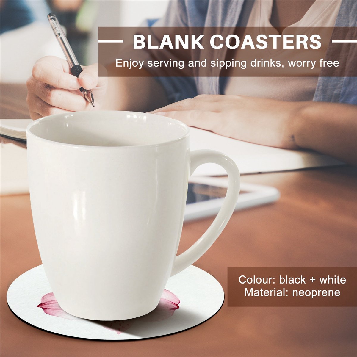 Coaster Sublimation Blank - KSOL ラウンド昇華ブランクコースター 昇華ブランクコースター 昇華熱転写コースター ホットプレスコースター 16個
