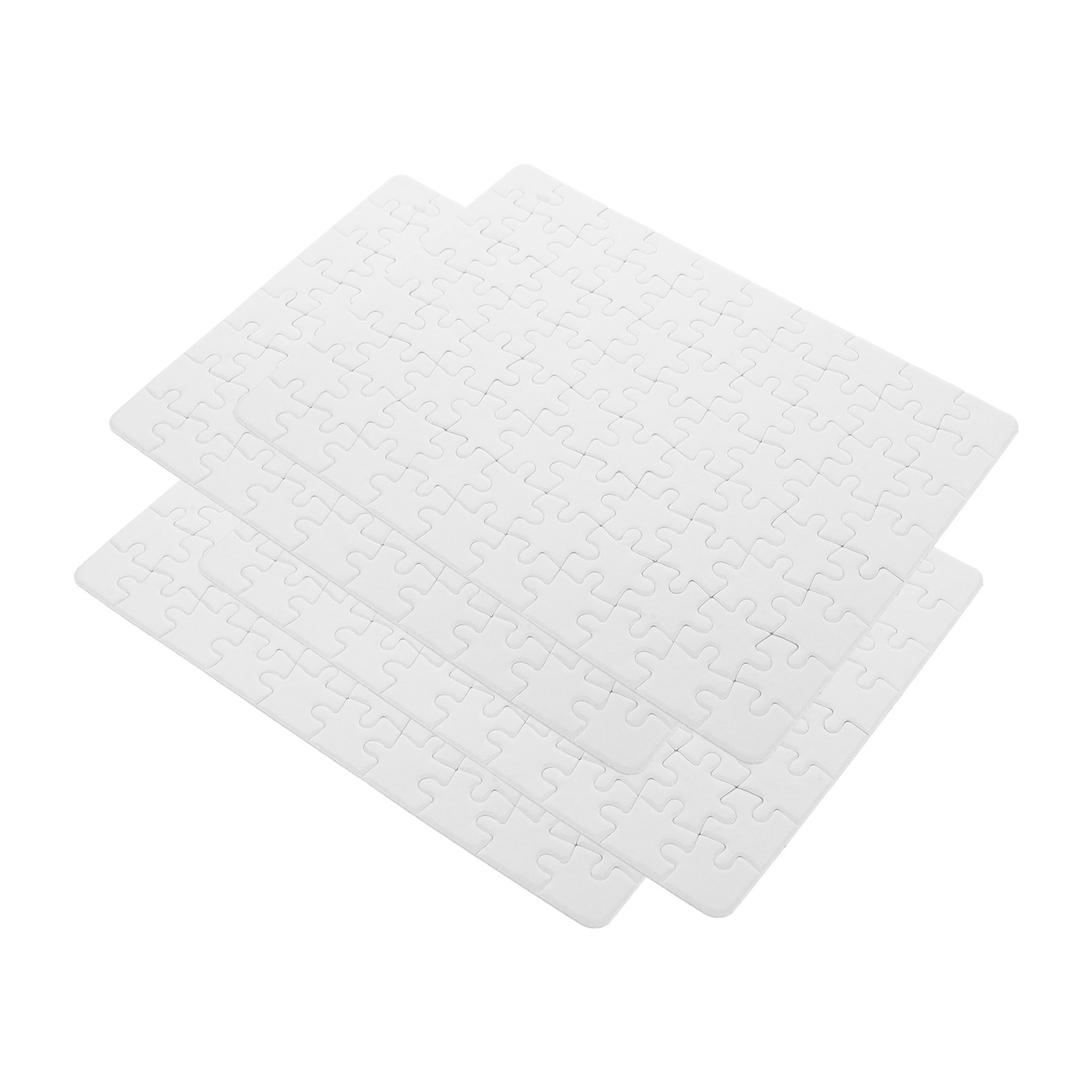 Puzzle Blank White - 4枚の白い昇華型ジグソーパズルピース、DIYクラフト用品、家族の交流用描画パズルブランク