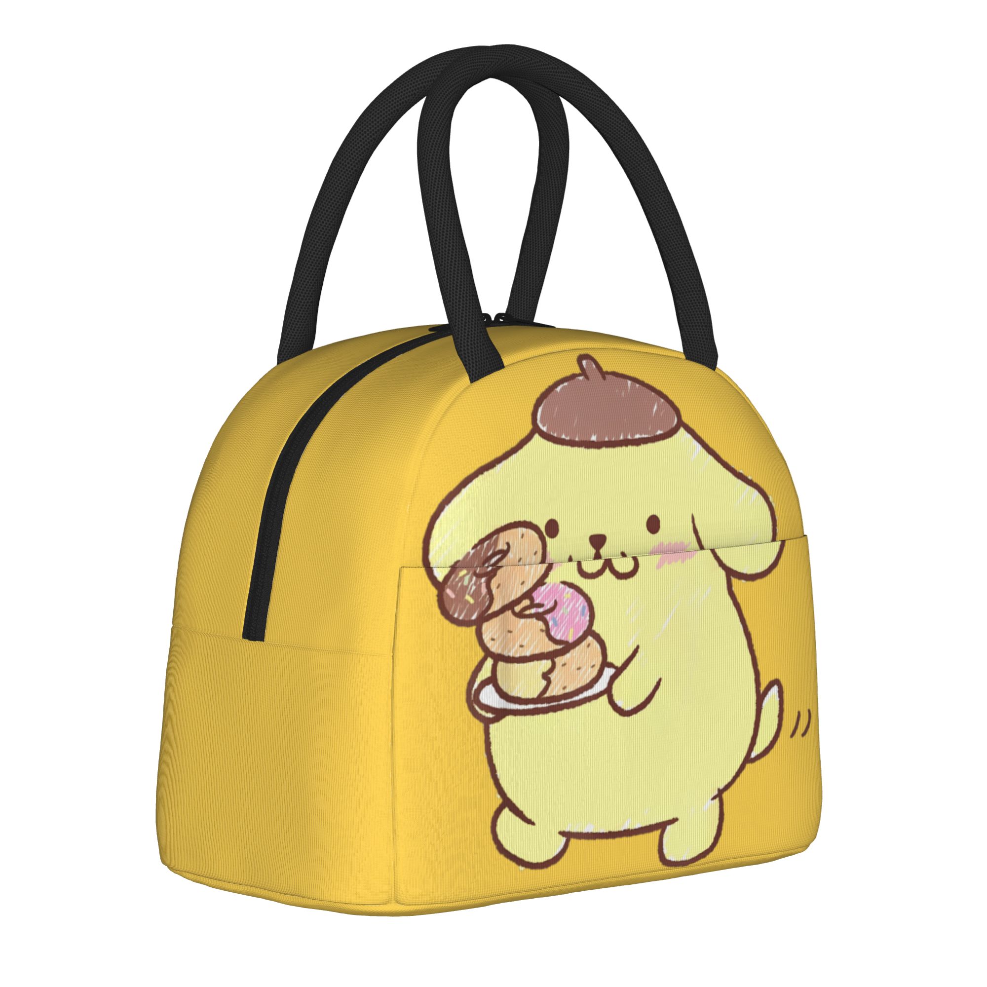 Tote Bag Sublimation - ポムポムプリン ドーナツ 断熱ランチバッグ 漏れ防止 漫画柄 食事容器