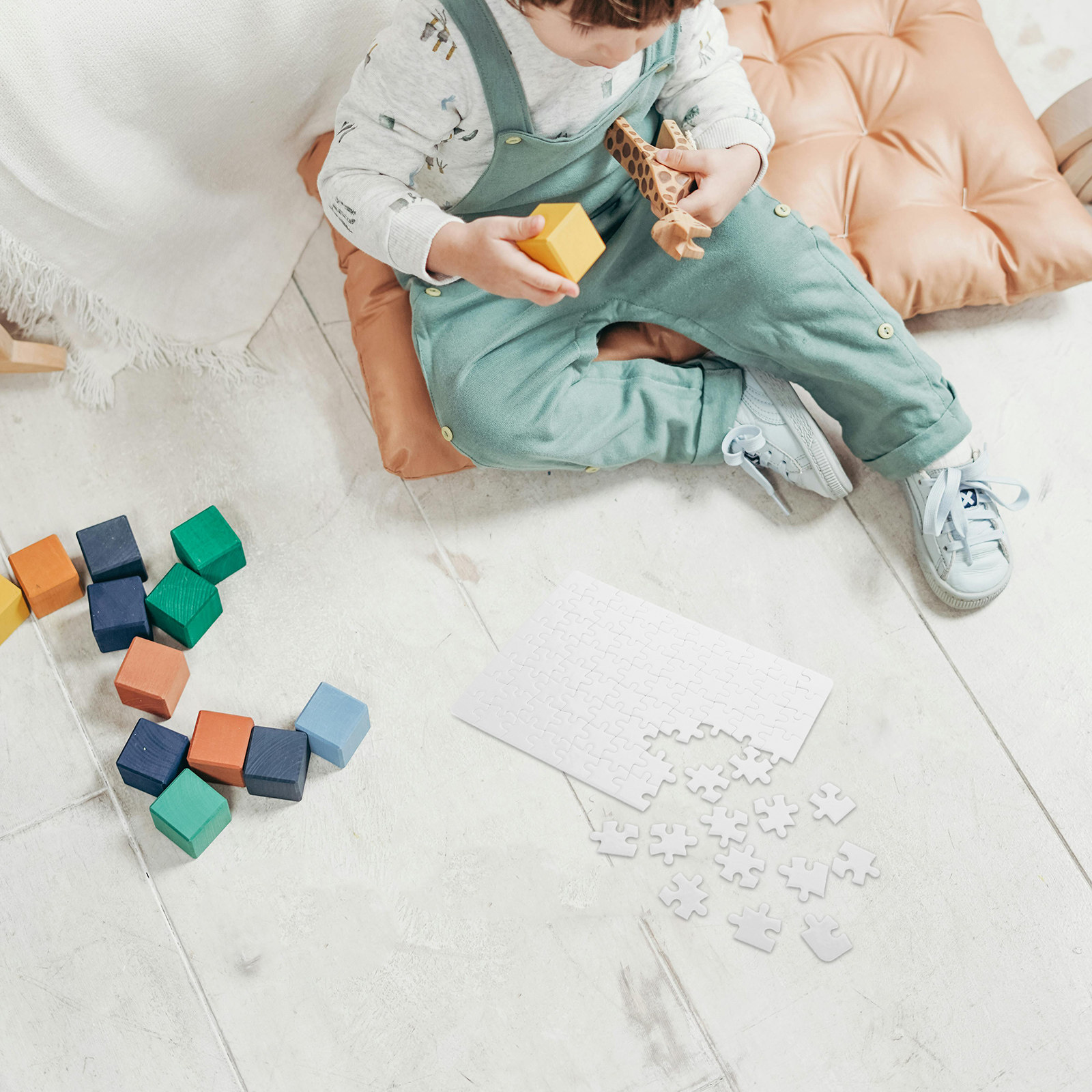 4枚の白い昇華型ジグソーパズルピース、DIYクラフト用品、家 - Puzzle Blank White のレビューと価格