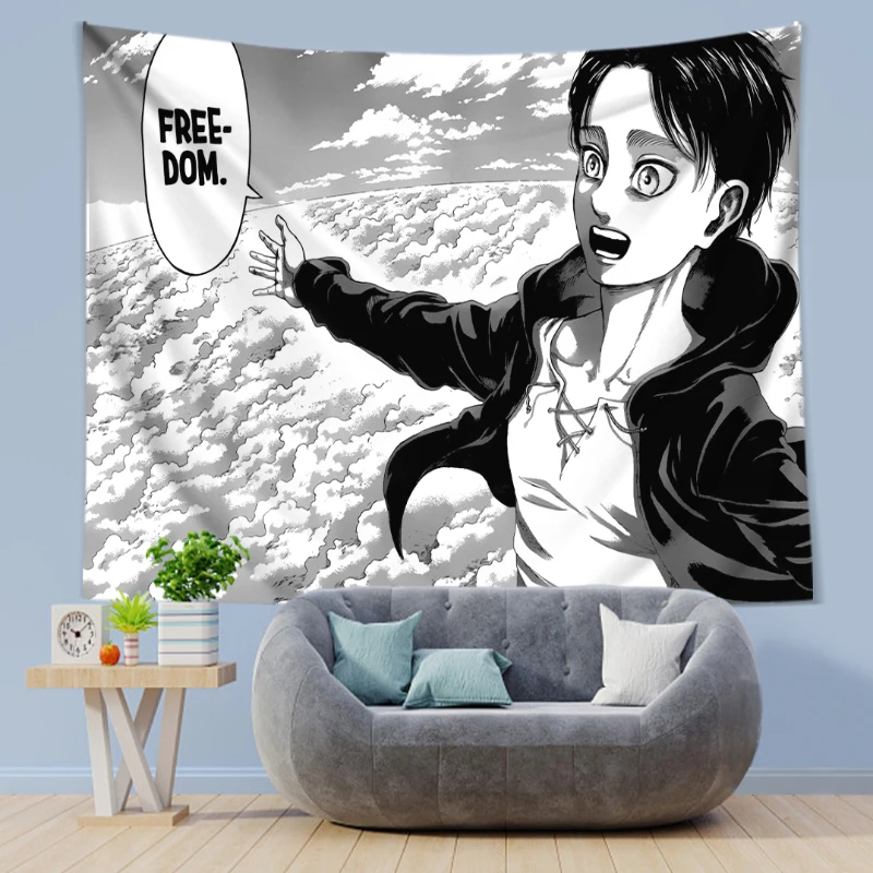 エレン・イェーガー自由マンガポスター壁アートかわいいアニメ進 - Canvas Wrap Ready のレビューと価格
