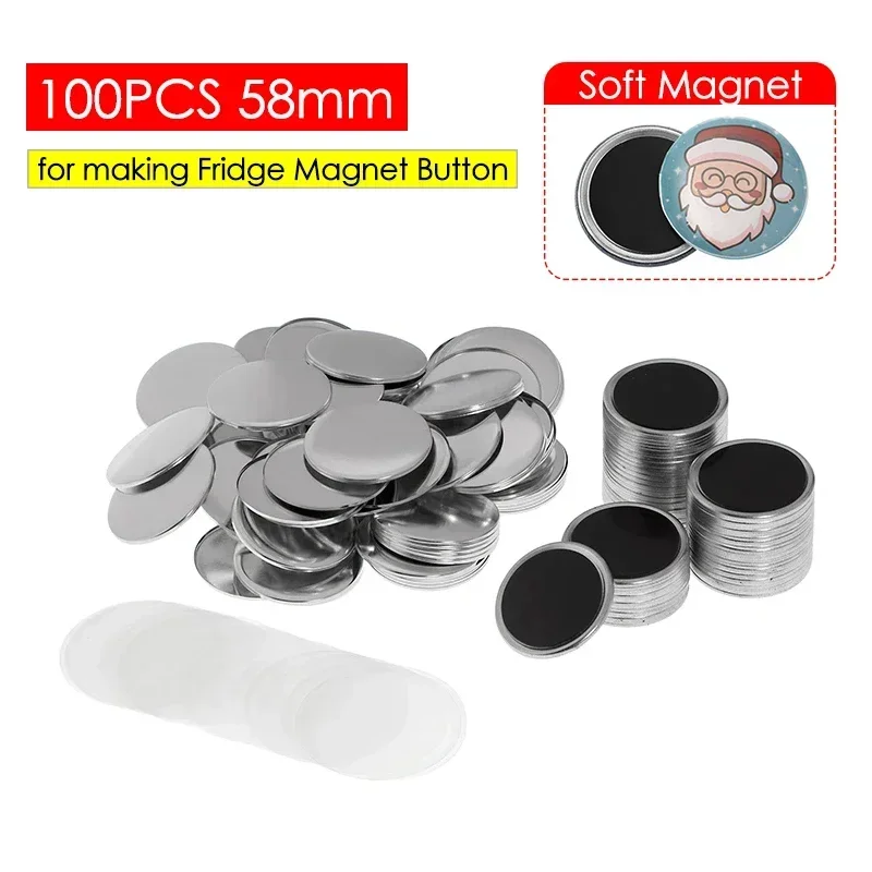 無地のソフトマグネット冷蔵庫マグネットバッジボタンパーツ 1 - Button Badge Blank のレビューと価格